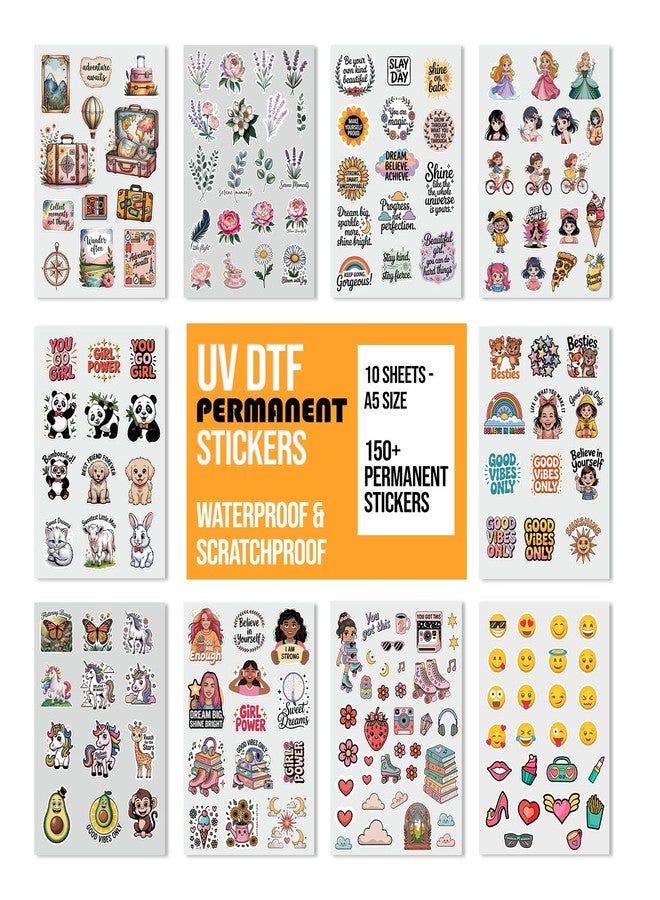 Paper Plane Design Permanent Girls Theme Stickers Pack for Stationery, Mugs, Games, Notebooks, Toys, Laptops etc. Waterproof, Scratch Proof UV DTF Stickers for All Hard Surfaces Like Glass, Wood, Metal, Plastic. - Image 3